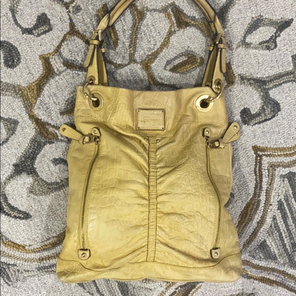 💕 B. Makowsky yellow leather large tote bag 💕